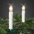 Lichterkette Kerzen innen, 10 Lichter, Lichtlänge 360cm, Schaft weiß, Stecker
