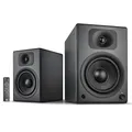 wavemaster TWO PRO stone gray – Regallautsprecher-System (110 Watt) mit Bluetooth-Streaming, digitalen Anschlüssen und IR-Fernbedienung Aktiv-Boxen Nutzung für TV/Tablet/Smartphone, dunkelgrau (66352)