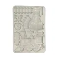 Stamperia - Silicon Mould A5 for Scrapbooks, Bullet Journals and More, Non-Stick, Suitable for Air-Dry Clay, Resin and More, Perfect for Crafts and Gifting (Art of Travelling, Train)