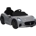 Kinder Elektroauto 12v Kinderauto Mit 2,4 Ghz Fernbedienung, 2 Motor, Kinderfahrzeug Mit Hupe, Led, Musik, Sanftstart, Elektrofahrzeug Mit Hilfsrad, Für 3-5 Jahre Kinder, Grau - Aiyaplay