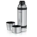 Arendo Thermoskanne, doppelwandig, auslaufsicher, 1000ml, Edelstahl, silber