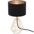 Schwarz Kupferrot Klassisch Vintage Tischlampe Nachtlampe 1x60W/E14
