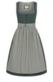 Nübler Dirndl midi Damen - 2 teilig inkl. Kleid und Dirndl Schürze, Rocklänge 60cm - Moderne bayrische Tracht, Petra in Grün, Größe:36