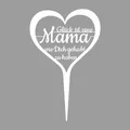 Illumino Grabstecker Grabdekoration Herz Wetterfeste Grabschmuck aus Stahl mit Trauerspruch I Glück ist eine Mama..I Eine liebevolle Erinnerung