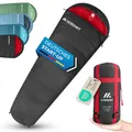 NORDMUT® Schlafsack Erwachsene – kleines Packmaß & Ultraleicht (900/1500g) – 3-Jahreszeiten (250 GSM) & Sommerschlafsack (100 GSM) – Mumienschlafsack für Camping, Outdoor & Festivals