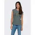ONLY Kurzarmshirt FEEL/FEATHERS TOP BOX CS JRS grün L (40)