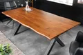 riess-ambiente Baumkantentisch GENESIS 200cm braun/schwarz - 3,5cm Massivholz-Platte, X-Gestell (Einzelartikel, 1-St), Industrial Design & für 8 Personen - ideal für Dein Loft-Esszimmer