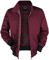 RED by EMP Herren bordeaux rote Bomberjacke mit Stehkragen und kariertem Innenfutter XL