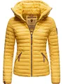 MARIKOO Damen Übergangsjacke Steppjacke mit abnembarer Kapuze Löwenbaby Gelb Gr. XS