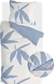 Walra Bettwäsche Simple Leaves Off White / Jeans Blau - 155x220 cm