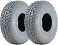 330x100 Mobility Scooter Tyres Grey Block Pneumatic Non Marking 400-5 (Set of 2)
