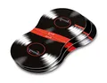 Dynavox Schallplatten-Halter, Greifhilfe zum Auflegen und Halten von Vinyl-Schallplatten, 4er-Set aus Karton mit Filz-Innenseite in Schwarz