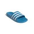 adidas Badeschuhe Adilette Aqua 3-Streifen (Cloudfoam Fußbett, vorgeformter EVA-Riemen) solarblau - 1 Paar, Größe Euro (US): 44,5 (10)