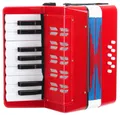 Classic Cantabile Knopf-Akkordeon Bambino Rosso Akkordeon - 17 Noten Tasten - 8 Bässe (Kompakt-Set, Inkl. Schultergurte), einstellbare Schulter-Trageriemen
