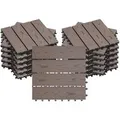 WOLTU WPC Terrassenfliesen Holzoptik 22 Stück/2 m² Braun