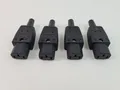 4 x Kaltgerätestecker mit Schutzkontakt und Knickschutztülle Kaltgeräte Stecker