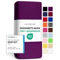 Jacobson Jersey Spannbettlaken Spannbetttuch Baumwolle Bettlaken (120x200-130x200 cm, Royal Lila)