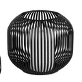 Windlicht Wili Stäbe in Kugelform H. 18cm schwarz aus Metall Formano