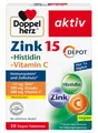 ✅ DOPPELHERZ Zink 15 + Histidin + Vitamin C Immunsystem Haut 30 Depot Tabletten✅