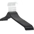 RSR Hangers 20 Stück Kleiderbügel Blusenbügel 47 cm hochwertigem Kunststoff | Hemdenbügel | 360° drehbarer Haken | Anti-Rutsch | Schwarz | SHR