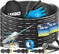 MASKO® Premium Rohrreinigungsschlauch Set Abflussreiniger 30m, 200 bar inkl. Isolierband, Tasche 3 Adapter 2 Düsen kompatibel mit Kärcher k2-k7 LAVOR Hochdruckreiniger Rohrreinigungsset + Handschuhe