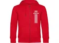 multifanshop Kapuzen Sweatshirt Jacke - München rot - Streifen - Druck weiß - Sweat