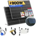 Balkonkraftwerk 900W Solaranlage mit Wand/Gartenhaus Halterung Steckerfertig Komplettset Photovoltaik Anlage 800W, Kabellänge: 10m, Solakon - onLite