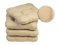 sunnypillow 4er Set Stuhlkissen 40x40 cm Bequeme 8cm Polsterauflage Auflage für Stühle/Bänke in Haus und Garten Sitzkissen Sitzauflage Gartenkissen viele Farben zur Auswahl Beige