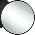 tectake Runder Wandspiegel, Ø 70 cm, 3 mm dickes Glas, integrierte Befestigungshaken