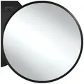tectake Wandspiegel Runder Wandspiegel, Ø 70 cm schwarz 70,00 cm x 2,50 cm