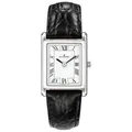 Dugena Damen-Armbanduhr 4460700 Quadra Classica, Quarz, weißes Zifferblatt, Edelstahlgehäuse, gehärtetes Mineralglas, Lederarmband, Dornschließe, 3 bar