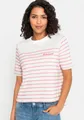 LASCANA T-Shirt mit Streifen, Kurzarmshirt aus Baumwolle, schlanke Optik, Basic
