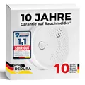 Rauchmelder 10er Set mit 10 Jahre Garantie BSI Zertifiziert nach DIN EN14604 inkl. 9V Batterie Rauchwarnmelder Brandmelder Feuermelder