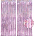 Lametta Vorhang Rosa Glitzer 2er Pack 1x2,5m Folienvorhang
