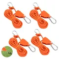 prota 4 Stück Abspannseile mit Seilspanner, 4M Abspannseile Camping, Verstellbarer Seil Ratsche, Einstellbare Ratchet Hanger Reflektierend Seilratsche mit Haken für Camping Zelte Markisen Orange