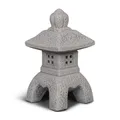 gartendekoparadies.de Japanische Steinlaterne Oki-Gata, 35 cm Höhe, Grau, Weißbeton Gartendekoration für Außenbereich