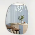 ALBATROS Designerspiegel Asymmetrisch 75 x 55 cm – Wandspiegel oder Türspiegel, Moderne organische Form – Spiegel Oval und Groß – Asymmetrischer Spiegel unförmig und Rahmenlos, Mirror Wall