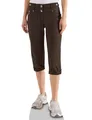 Cecil Mid Waist Slim Leg Hose mit Turn-Up Brown Cacao 34