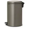 Brabantia Newicon Treteimer, Mülleimer, Abfalleimer, Platinum, 20 L, 114045 - Silber