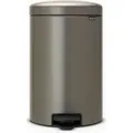 Brabantia 114045 Treteimer NewIcon mit Inneneimer aus Kunststoff, Stahl, Platinum / Grau, 20 Liter, 10 Jahre Garantie, Höhe 46,7 cm, Geruchfest