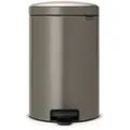 Brabantia Newicon Treteimer, Mülleimer, Abfalleimer, Platinum, 20 L, 114045