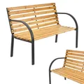 Gartenmöbel Gartenbank 2-Sitzer Holzbank Parkbank Metall Sitzbank Bank Juskys®