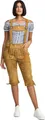 Steigenhöfer Traditionelle Kniebund-Lederhose für Damen mit Trägern Hellbraun 46