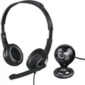 Hama Headset & Webcam Set  Perfekt fr Bro, Home-Office & Videoanrufe