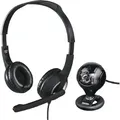 Hama Headset & Webcam Set Perfekt fr Bro, Home-Office & Videoanrufe - Schwarz