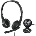 Hama Headset & Webcam Set  Perfekt für Büro, Home-Office & Videoanrufe