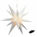 Xxl Led Advents Stern Warm Weiß - 100cm - 3d Weihnachtsstern Fenster Deko Zum Hängen  Für Außen Mit Timer