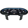 HOME DELUXE - Pokertisch FULL HOUSE - mit LED Beleuchtung und Getränkehalter, für bis zu 9 Personen, Maße: 215 x 106 x 78 cm, inklusive Chiptray... - Schwarz