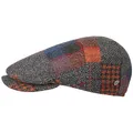 LIERYS Capri Merino Patchwork Flatcap Schirmmütze Made in Italy Damen Herren Herbst Winter grau 56 cm