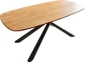 DELIFE Couchtisch Edge, Boot 100x50 cm Eiche Natur Schweizer Kante Sarity Metall Schwarz